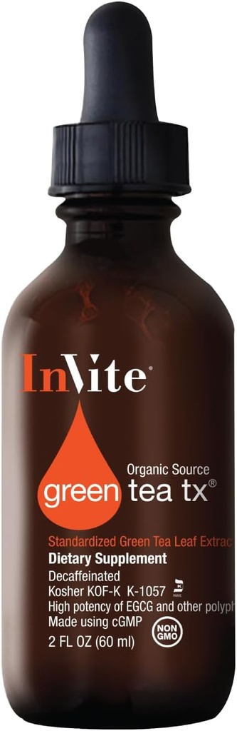 Inviter Health Green Tea Tx ® - understøtter immunforsvar - Kombinerer Green Tea Extract og C-vitamin - One Dropperful har Antioxidant Power of Up to Cups of Green Tea - 2 Fluid Ounces
