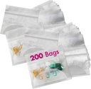 Pill Pouch Tasker - (Pack of 200) 3 "x 2,75" - BPA Gratis, Poly Bag Disponible Zipper Pills Sække, Daglig AM PM Travel Medicine Organizer Storage Pouches, Best Clear Genanvendelige med Write- on Labels