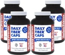 Yerba Prima Daily Fiber Caps - 180 Kapsler, (pakke af 4) - Opløselig & uopløselig kostfibre supplement - Colon Cleanse - Gut Health - Vegan, Non- GMO, Gluten- fri