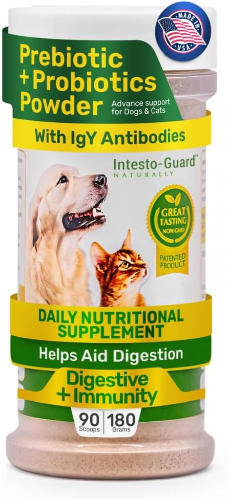 Powder Probiotics for Dogs & Cats Bowel Digestive Immune Support Supports Gut Flora Nutrition Immunity (90 Scoop Pack 1)