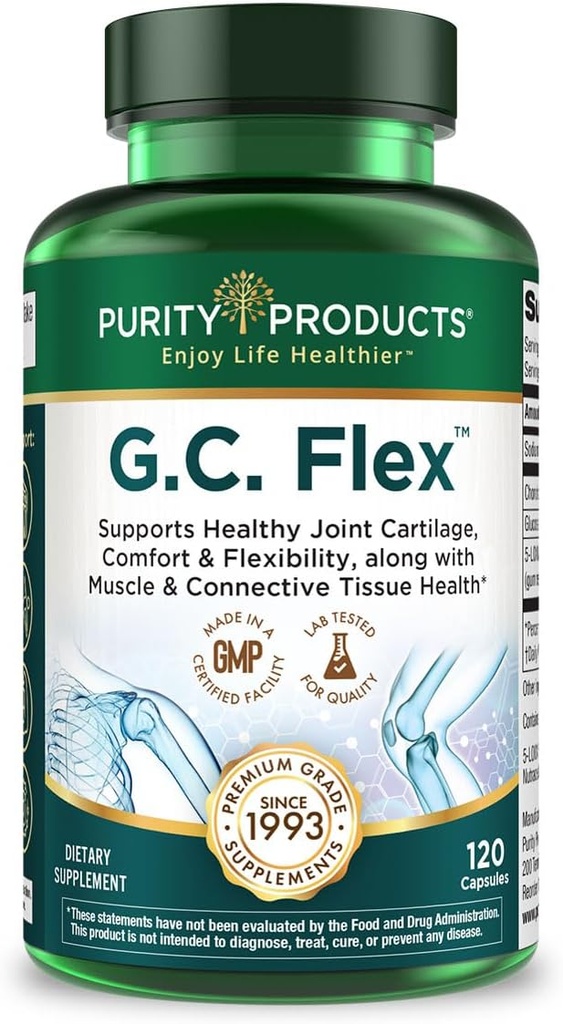 Renhed Produkter G.C. Flex (Glucosamin og Chondroitin Sulfate Super Formel) - Understøtter Joint + Cartiage Health + Sunde Muskler + Connective Tissue - fremmer fælles fleksibilitet - 90 kapsler fra