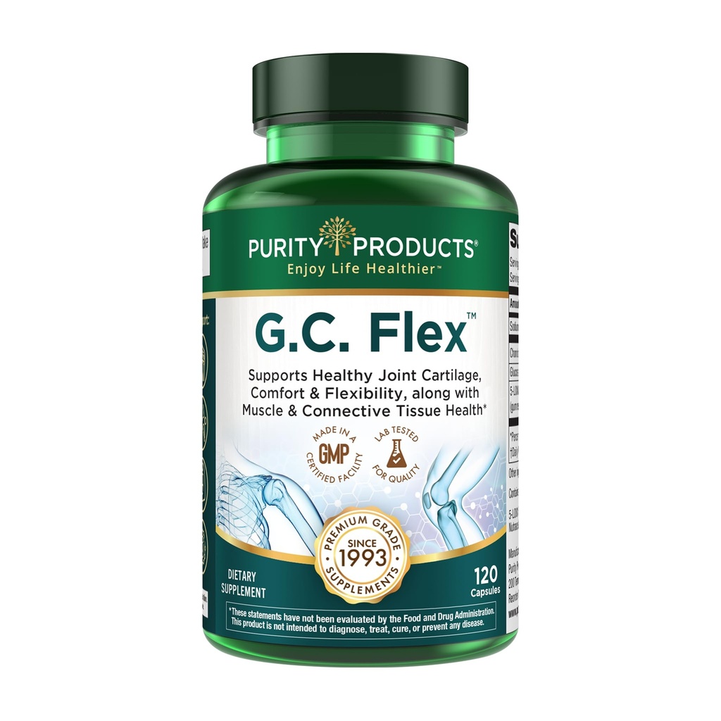 Renhed Produkter G.C. Flex (Glucosamin og Chondroitin Sulfate Super Formel) - Understøtter Joint + Cartiage Health + Sunde Muskler + Connective Tissue - fremmer fælles fleksibilitet - 90 kapsler fra