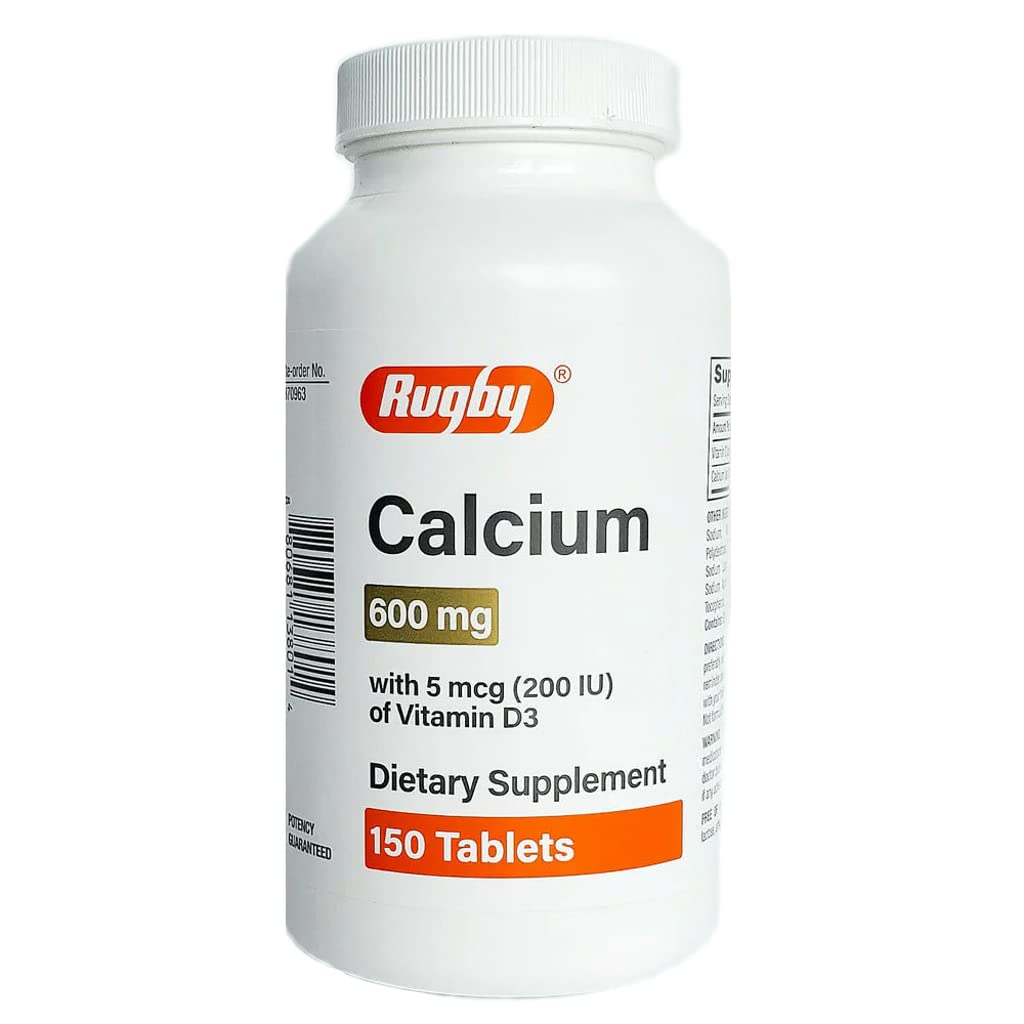 Rugby Calcium 600 mg med 5mcg D3- vitamin 150 tabletter