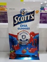 Scotts DHA Gummies, Strawberry Flavour, 15 s, D-vitamin, afgørende for sund vækst og udvikling hos børn og sund immunfunktion.