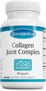 EuroMedica Collagen Joint Complex - Collagen Supplement til fælles sundhedsstøtte - Kosttilskud med Boswellia Extract & Type II Collagen - Lower Back & Knee Support - 60 kapsler