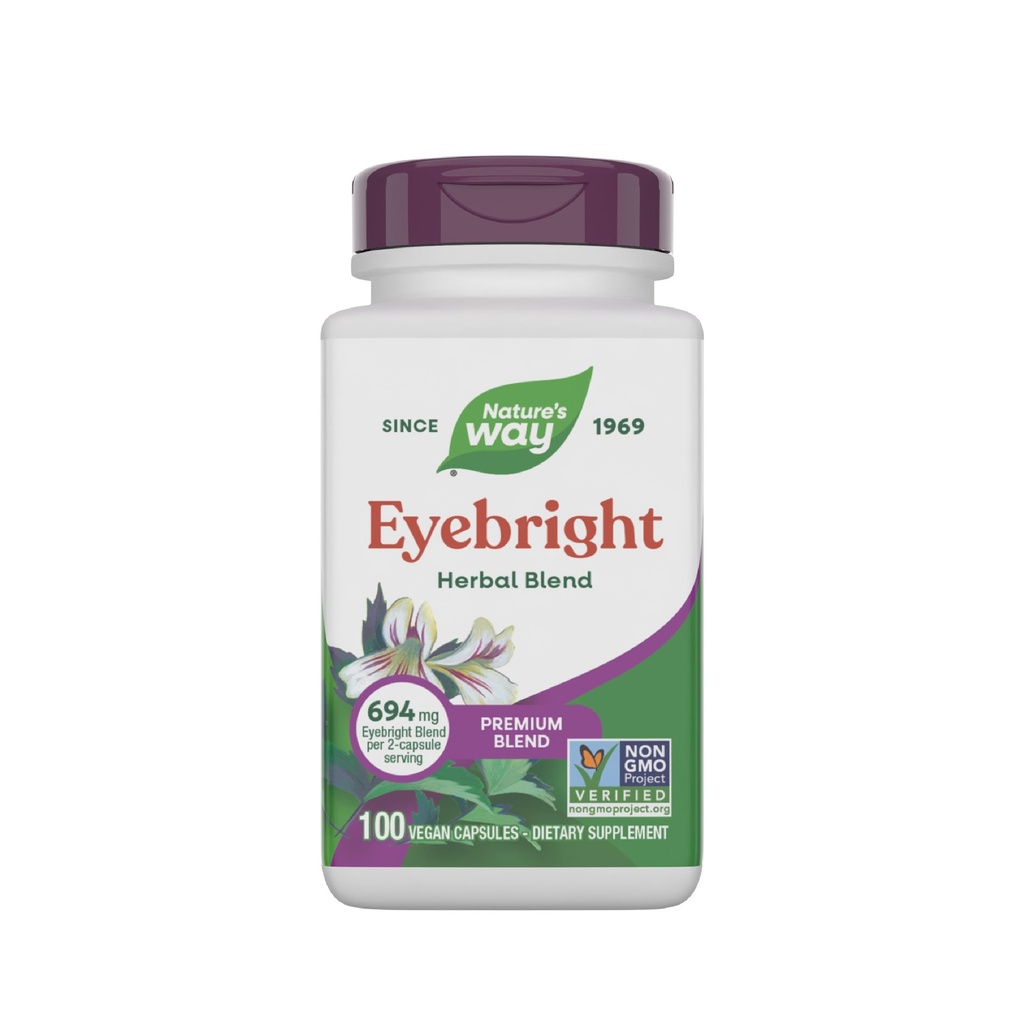 Nature 's Way Eyebright Premium Blend, Herbal Blend, Non- GMO Project Verified, Vegan, 100 Kapsler (Packaging May Vary)
