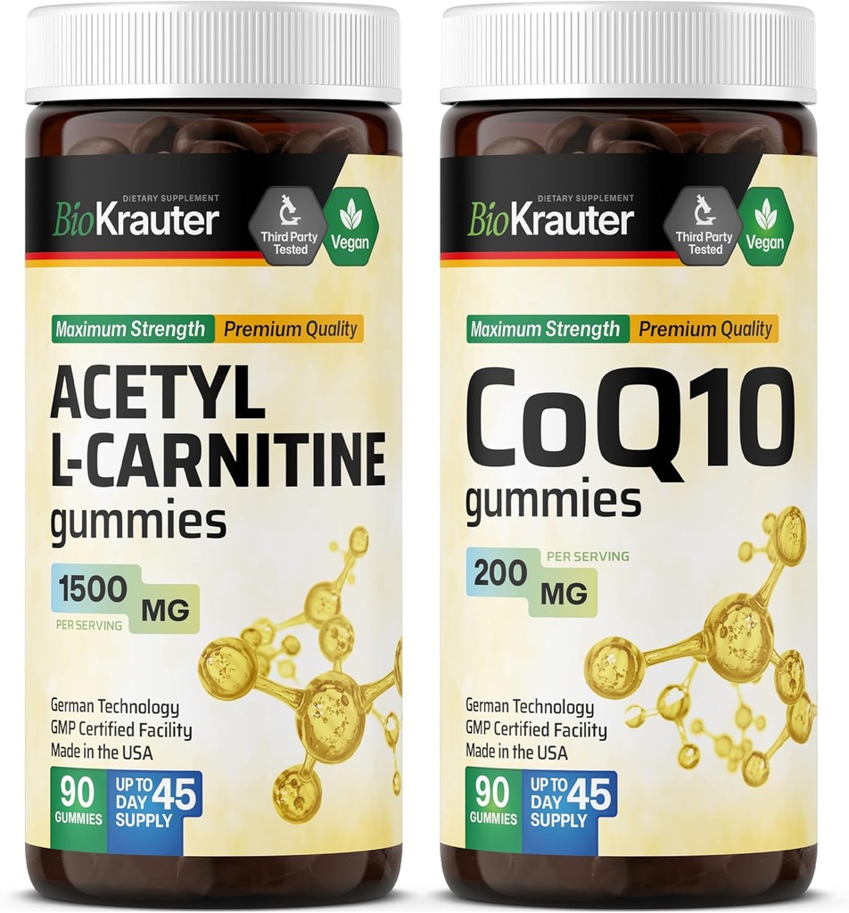 BIO KRAUTER Acetyl L- Carnitin 90 Gummies & CoQ10 90 Gummies