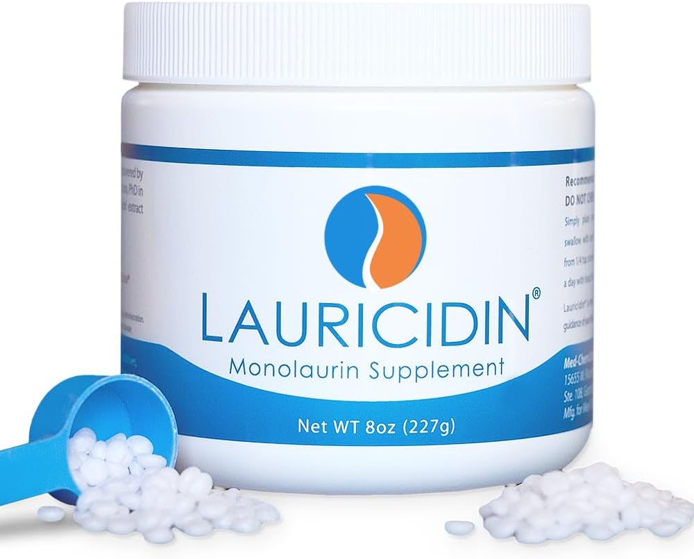 Lauricidin - Original Monolaurin Supplement- 3000mg per Servering - 227g per Jar (Essential immunforsvar og Gut sundhed)