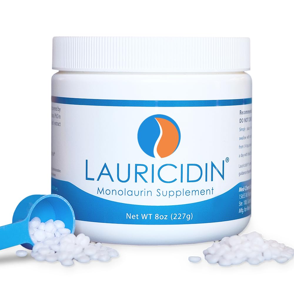 Lauricidin - Original Monolaurin Supplement- 3000mg per Servering - 227g per Jar (Essential immunforsvar og Gut sundhed)