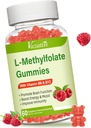 L- methylfolat 15 mg gummies with methyl B12, Folate Supplement for Mood, Brain Health, immunforsvar, Raspberry Flavor, 60 Greve
