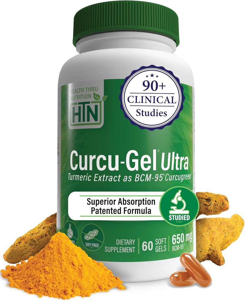 Health Thru Nutrition Curcu- Gel 650mg BCM- 95 ® Curcugreen Gurkemeje Curcumin