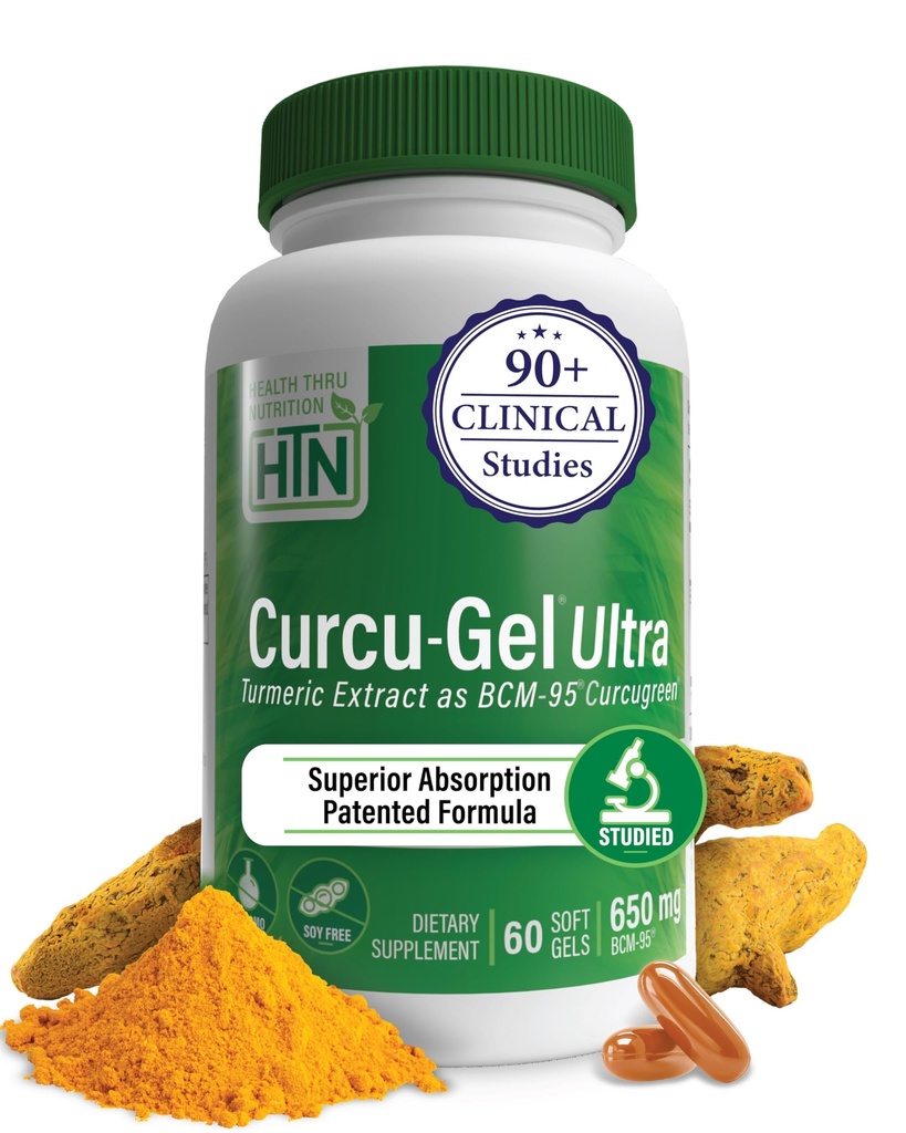 Health Thru Nutrition Curcu- Gel 650mg BCM- 95 ® Curcugreen Gurkemeje Curcumin