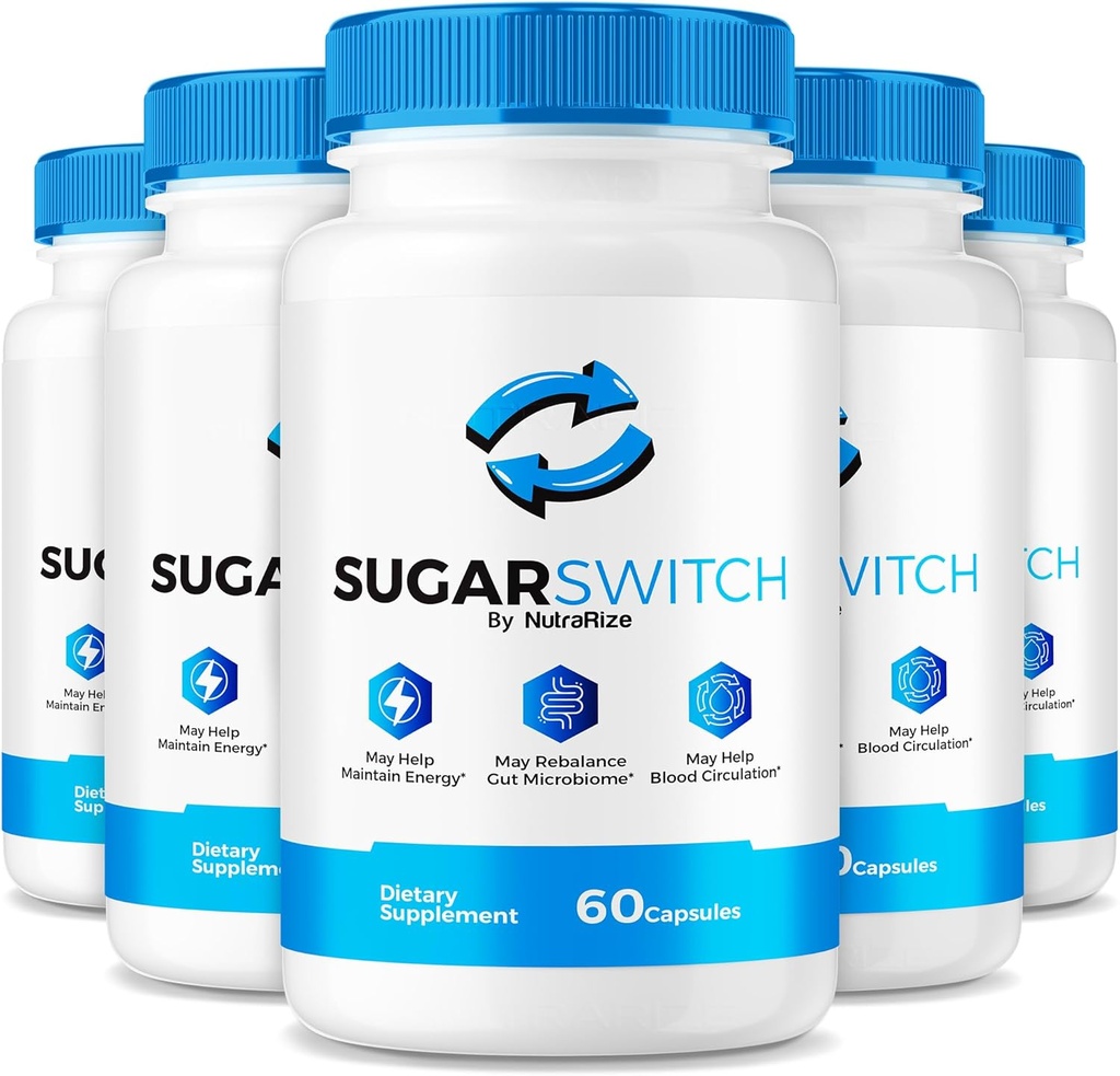 NutraRize (5 Pack) SugarSwitch kapsler, Official Sugar Switch piller, All- Natural Blood Formel for sunde niveauer, Sugar Switch 24 Supplement, SugarSwitch Pectin anmeldelser (300 Kapsler)