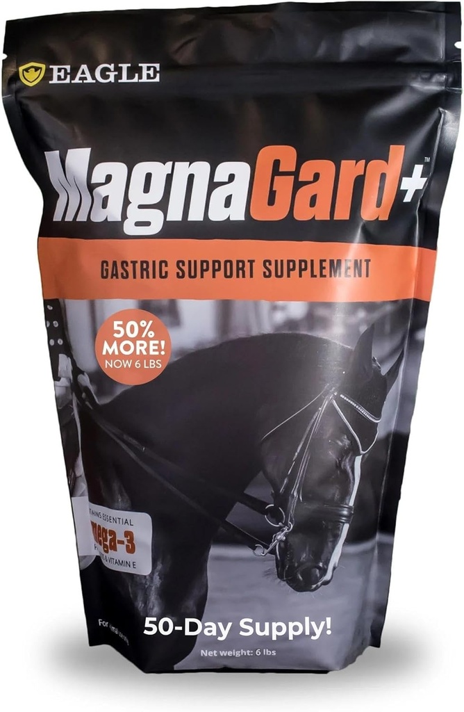 Plus Gastric Support Support for Heste med Omega 3 's ttesmå 124; Relieves Ulceras, Calming Supplement, Magnesium & Andre Vital Minerals
