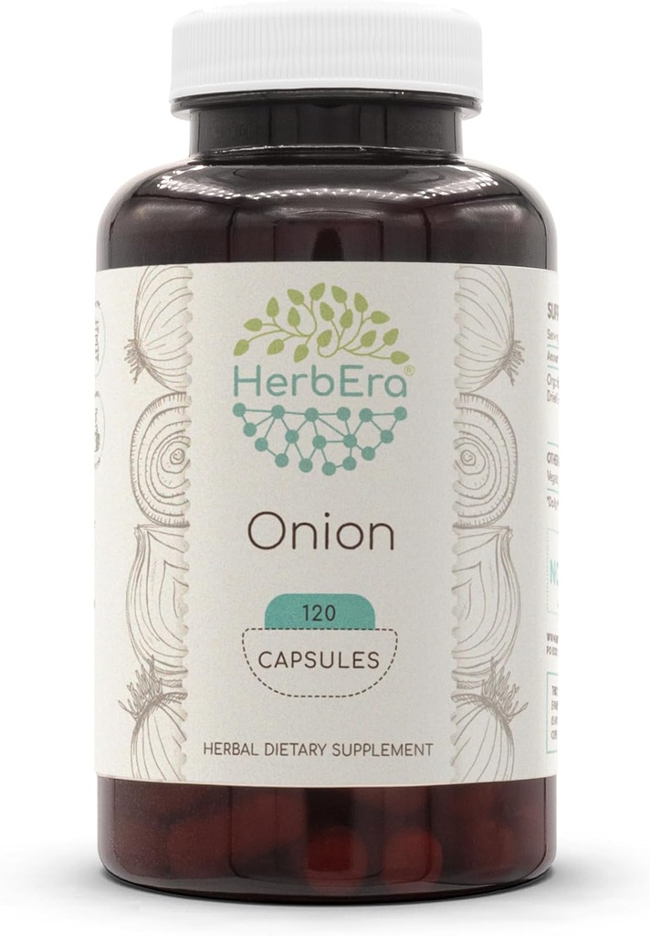 HerbEra Onion 120 Kapsler, 500 mg, Onion (Allium Cepa) Tørret Bulb (120 Kapsler)
