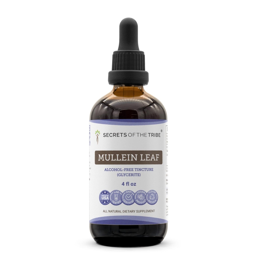 Hemmeligheder i Tribe Mullein Leaf Alkohol- Free Liquid Extract, Mullein (Verbascum thapsus) Tincture Supplement (4 FL OZ)