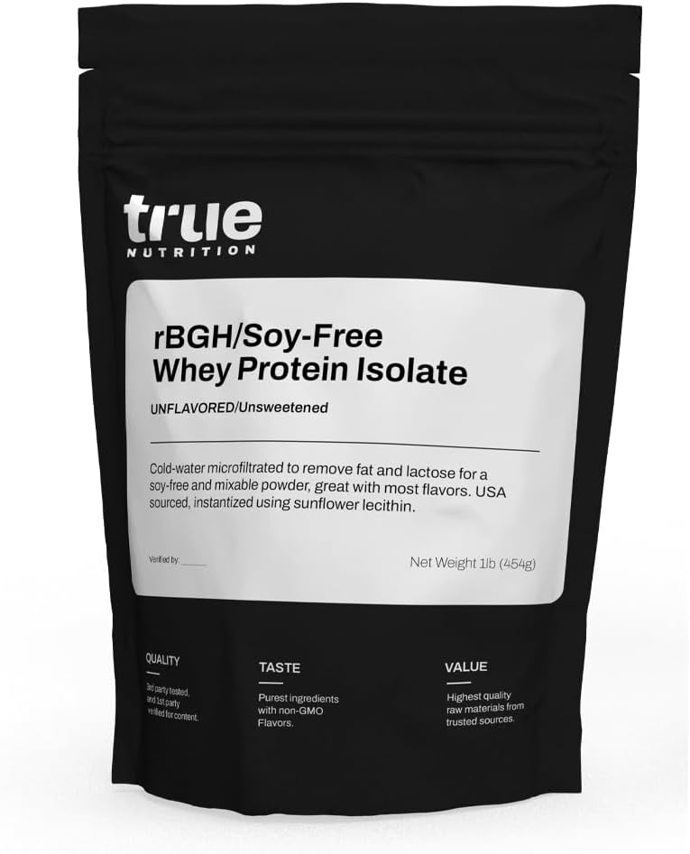 Sand Nutrition - rBGH / Soy Free Whey Protein Isolate [Milk] - 100% Græs Fed Whey Protein Powder med essentielle Aminosyrer - Ingen Tilsatte Hormoner eller Antibiotika (Unflavored / Unsweeted, 1 LB)