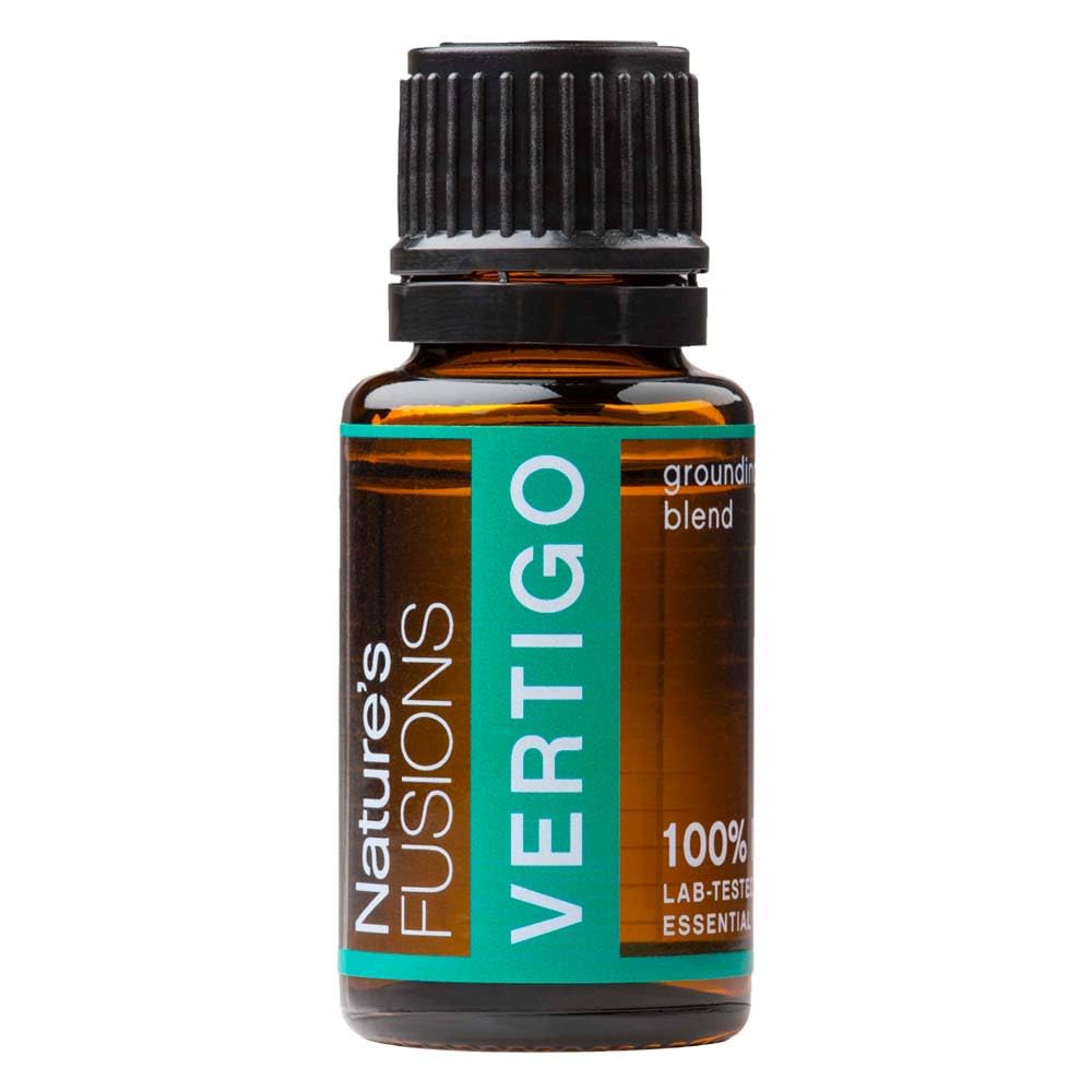 Naturens Fusions Vertigo Relief, Ingefær Olie Kvalme Relief Essential Oil Blends (15 ml) - Fast- Fungerende Motion Sygdom Relief, Morgen Sygdom Relief, Svimmelhed Relief, & Vertigo Medicin w / pebermynte