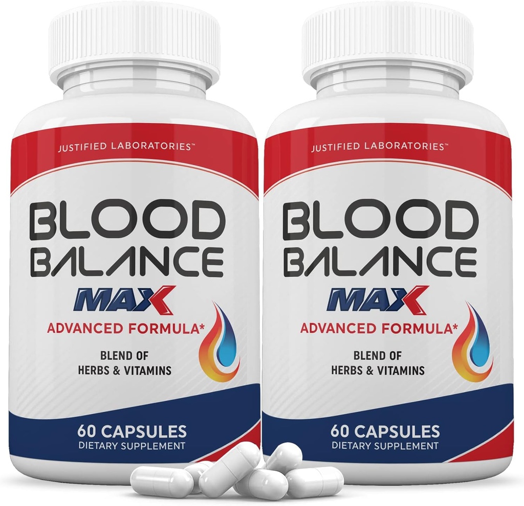 Justified Laboratories (3 Pack Blood Balance Max 1295MG Supplement Pills 180 Capsules