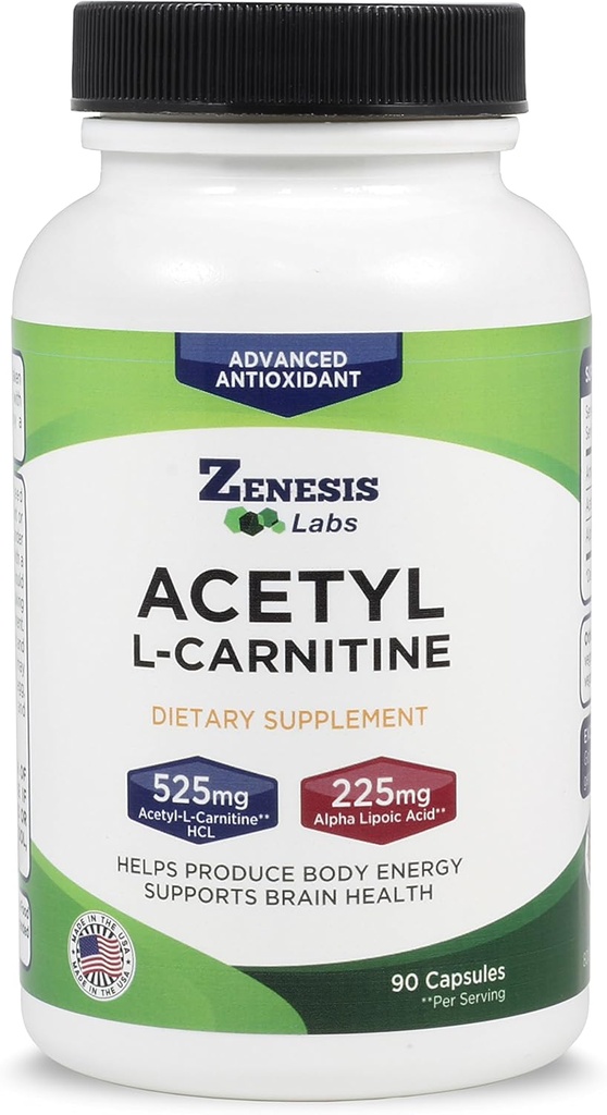 Zenesis Labs Acetyl L- Carnitin med alpha lipoesyre - 90 kapsler