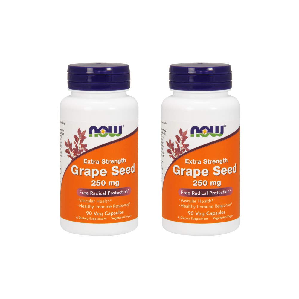 Now Foods Grape Seed Extract 250 mg, 90 Vcaps - (pakke med 2)