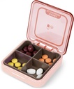 Daily Pill Organizer, 4-Segment Portable Medicine Box, Rejseafdelinger, Fugt Bevis Lille Pill Case for Pocket Purse, Daily Pill Holder Container