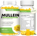 Mullein Gummies for Clear Lungs, 10 i 1 Mullein Leaf Extract for Lungs, Mullein Quercetin Gummies for Lung Cleanse, Respiratoriske, Immun, Pineapple Flavor, 120 Greve