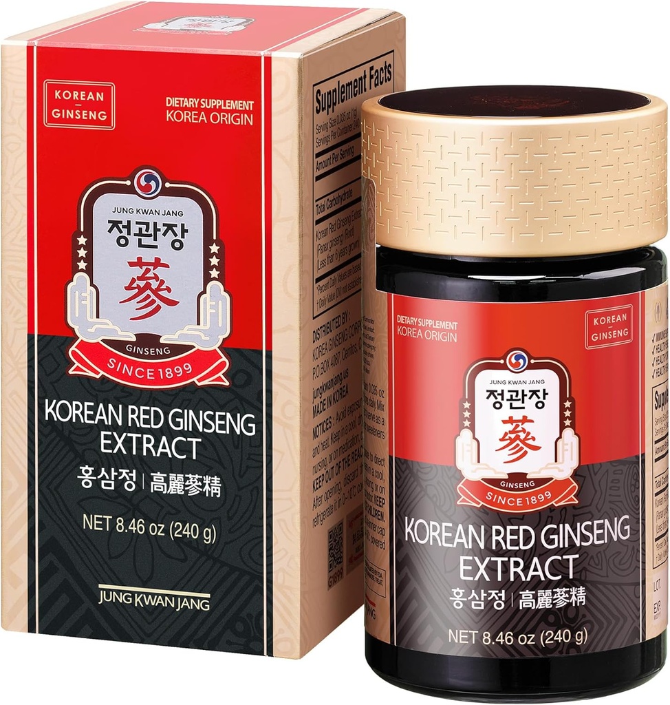 CheongKwanJang [Koreansk rød Panax Ginseng Extract Extract Strength, Energy Boost, Performance, Boost immunsystem, Stamina, blodcirkulation og Mental Health Support, Hukommelse, Produktivitet - 240g