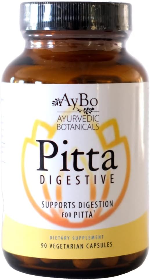 AyBo - Pitta Digestive, Supports Digestion for Pitta Dosha, Organic Herbal Supplement, 90 Vegetarian Capsules
