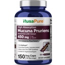 NusaPure Mucuna Pruriens 50: 1 Extract, 450 mg Tilsvarende 22,500mg 150 Veggie Caps (non-GMO, Vegan, Gluten Free, Bio- Perine)