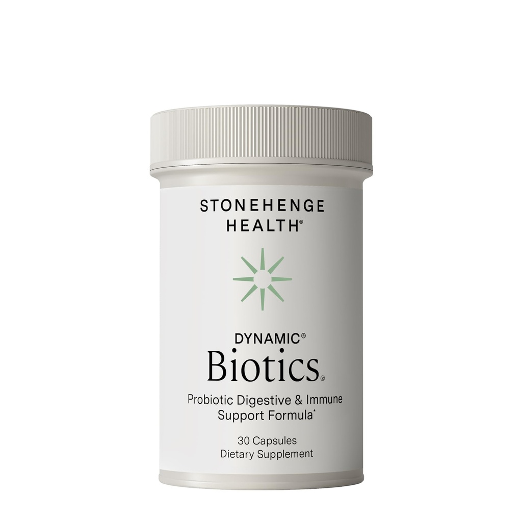 Stonehenge Health Probiotika 55 Millioner CFU - 16 Strops, Prebiotic, Synbiotika Dynamic Biotics - Lactobacillus Acidophilus, Forsinket Release, Hylde Stable, Non- GMO Gluten Free Veggie Capsule