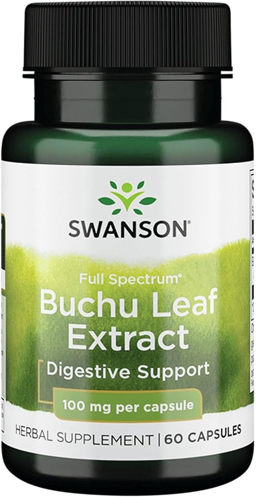 Swanson Buchu Leaf - 4: 1 Uddrag - Urtetilskud - (60 kapsler, 100 mg hver)