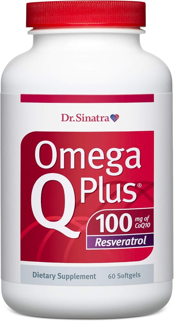 Dr. Sinatra Omega Q Plus 100 Resveratrol - Omega-3 Supplement understøtter hjerte sundhed og giver antioxidant magt med 100 mg CoQ10 og Resveratrol (60 softgel)