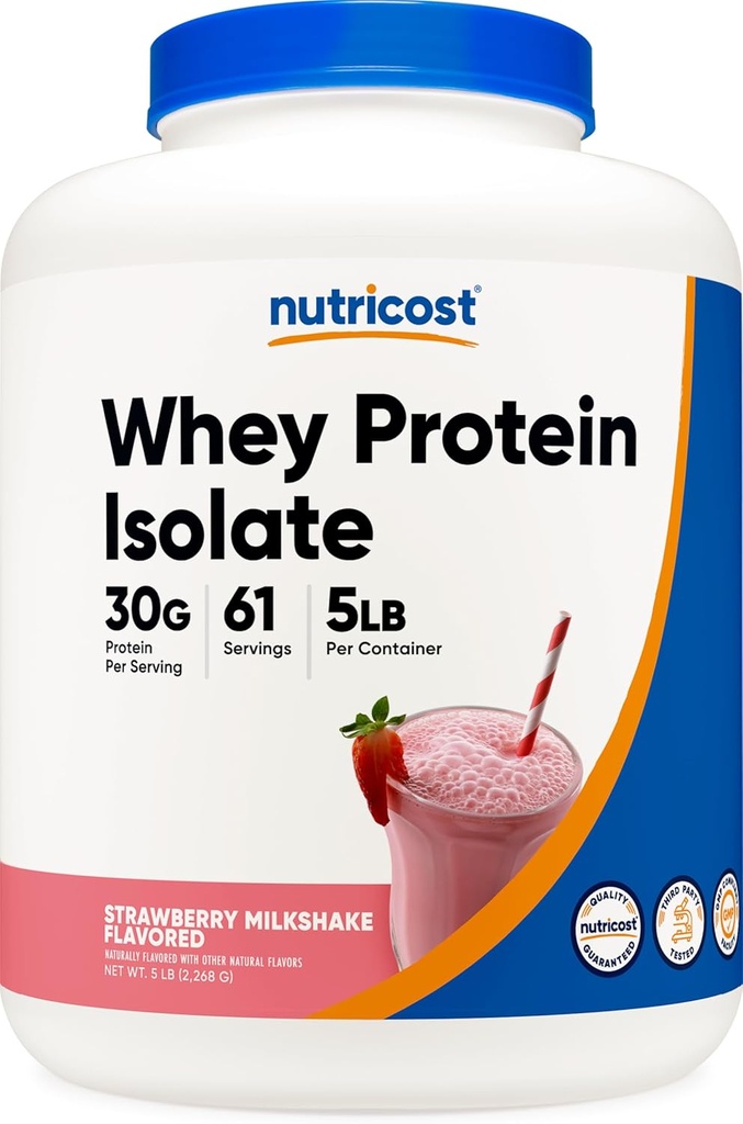 Nutricost Whey Protein Isolate (Strawberry Milkshake) 5LBS