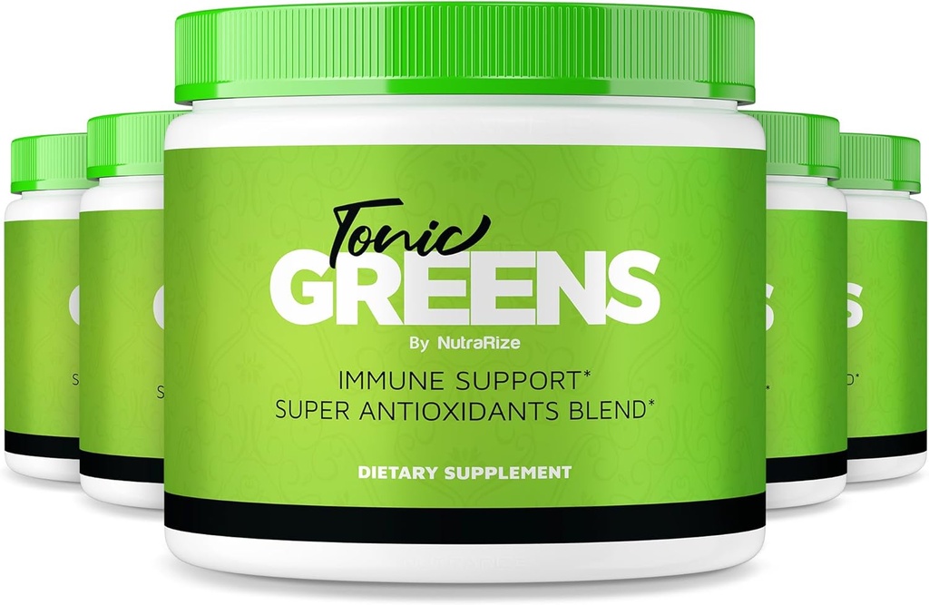 (5 Pack) Tonic Green, All- Natural Supplement i en Jar for immunforsvar, TonicGreens, Lækker måde at Detox The Body, Tonic Green Powder for Sundhed og Wellness Anmeldelser (150 Tjenester)