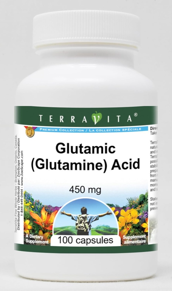 Glutaminsyre - 450 mg (100 kapsler, ZIN: 513331)