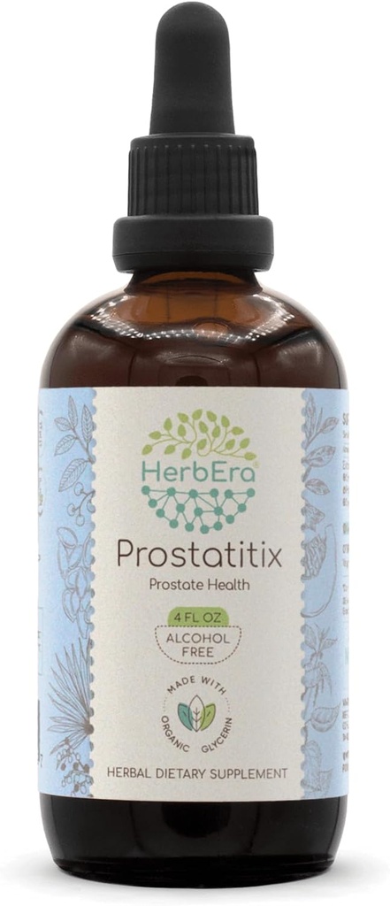 Prostatix B120 Alkohol- Free Extract Tinktur: Saw Palmetto Berry, Stinging Nettle Leaf, Pumpkin Seed, Green Tea Leaf, Wildudformet: Pygeum Bark. Prostate Health 4 Fl Oz