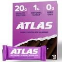 Atlas Bar - 20g Protein, 1g Sukker, 0g Seed Oliils, 0g Kunstige sødestoffer (Dark Chocolate Mandel, 12 Greve)