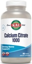 KAL Calcium Citrate 1000mg, Calcium Kosttilskud til kvinder og mænd, Knoglehelbred, tænder, nervøse, Muskulært & Kardiovaskulære System Support, Gluten Free and Lab Verified, 60 Servere, 180 tabletter