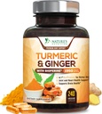 Gurkemeje Supplement 1950mg - 95% Curcuminoider med Økologisk Gurkemeje & Ginger, BioPerine Black Pepper til bedste Absorption, Nature 's Vegan Joint Support, Non- GMO, Flasket i USA - 240 Kapsler