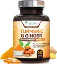 Gurkemeje Supplement 1950mg - 95% Curcuminoider med Økologisk Gurkemeje & Ginger, BioPerine Black Pepper til bedste Absorption, Nature 's Vegan Joint Support, Non- GMO, Flasket i USA - 240 Kapsler