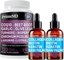Flydende collagen biotin (2pk) og nitrogenoxid (1pk) Supplement Bundle - Potent Vitaminer til hår, hud, negle, hjerte, kredsløb, og Lipid Support - ikke-GMO, Vegan, Gluten- fri