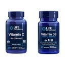 Life Extension Vitamin C & Quercetin Plus Vitamin D3 5000 IE - 250 tabletter Vitamin C Immun Support Plus 60 Vitamin D3 Softgel til ben, hjerne og immunforsvar
