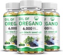 Naturens levende Olie af Oregano med Black Seed Oil, 2 i 1 Oregano supplement til immunforsvar, Bevarer høj koncentreret Carvacrol & Thymoquinone, Non- GMO, 3 Pack
