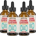 Liposomal Glutathione Liquid 2000MG - Antioxidant Detox tillæg for kvinder & mænd, Aging Defense, lever funktion & energi, med Hyaluronsyre + Aloe Vera + C-vitamin, Natural & Vegan, 8 FLLOZ