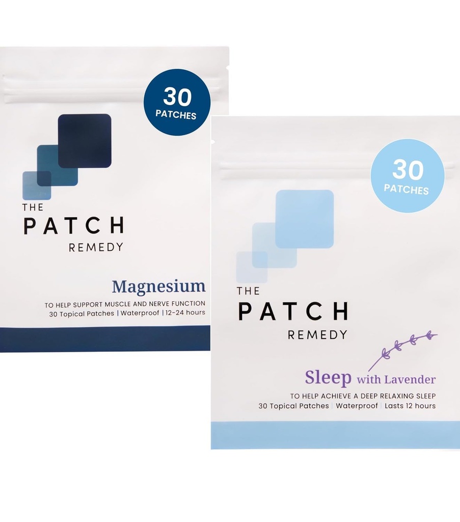 The Patch Remedy Sleep & Recovery Bundle - (60 Patches) Essential Aften Afslapning & Muscle Recovery Kit med søvn lavendel Patch & Magnesium Glycinate Patch