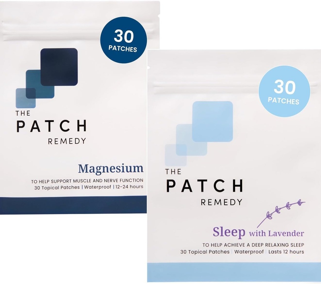 The Patch Remedy Sleep & Recovery Bundle - (60 Patches) Essential Aften Afslapning & Muscle Recovery Kit med søvn lavendel Patch & Magnesium Glycinate Patch