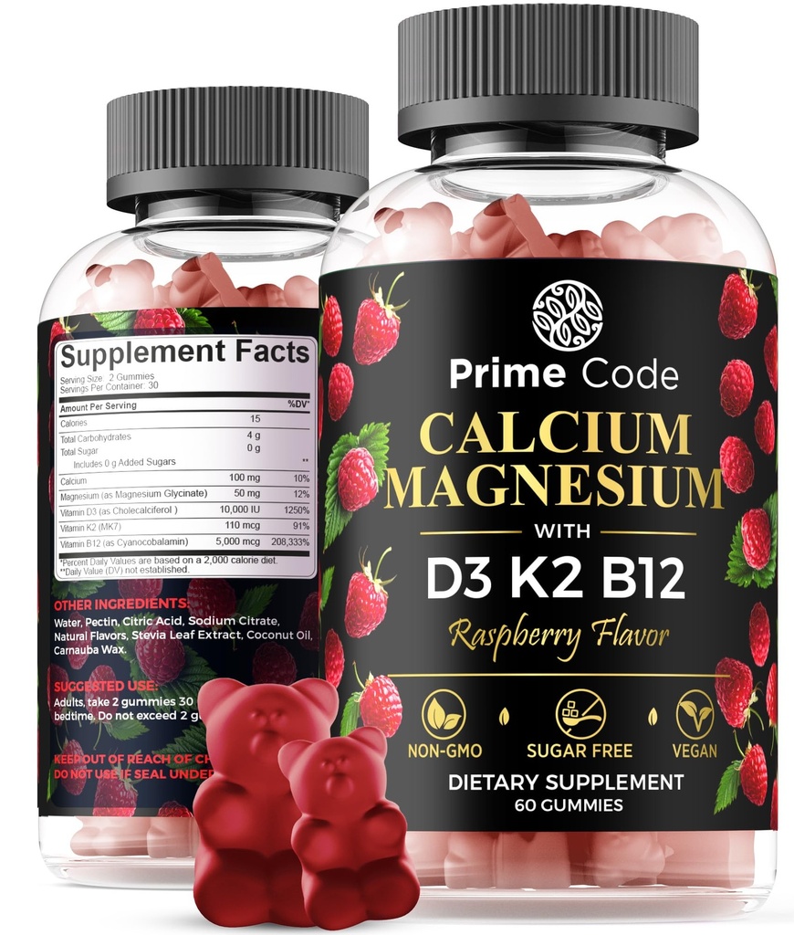 Calciumgumier til kvinder og mænd med Magnesiumvitamin B12 vitamin K2 & vitamin D3