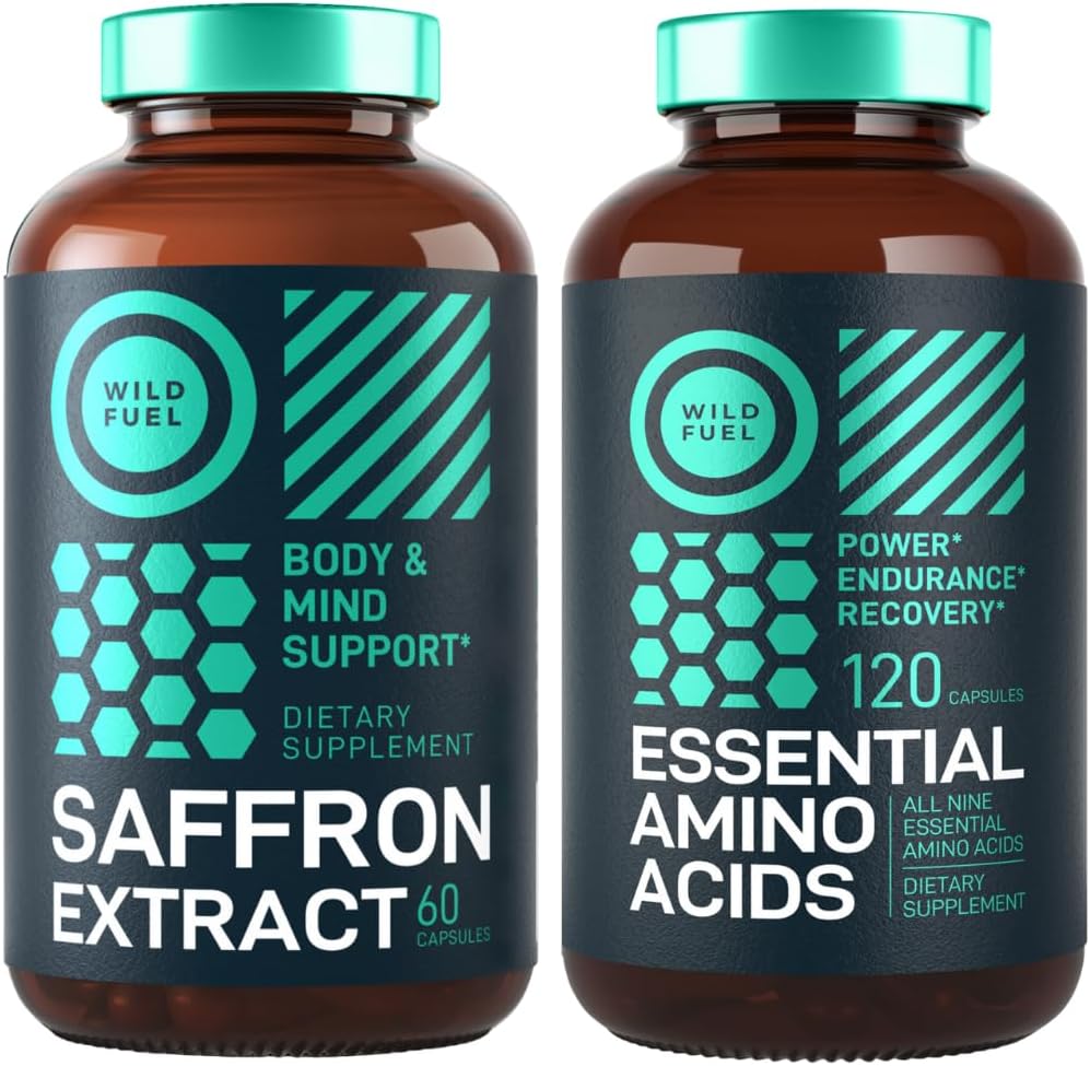 Essential Aminosyre supplement og Pure Saffron Extract Energy and Mood Bundle