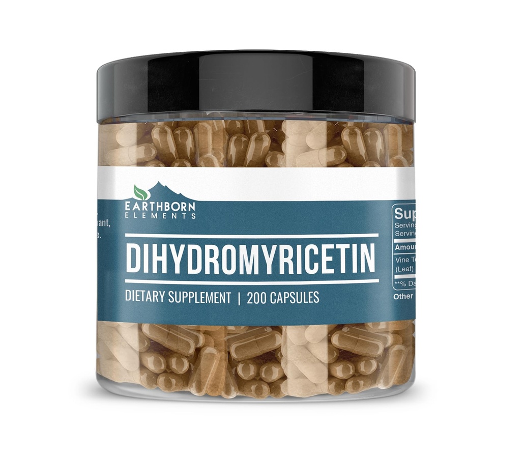 Earthborn Elements DHM Dihydromyricetin 200 Kapsler, Pure & Ufortyndet, Ingen tilsætningsstoffer